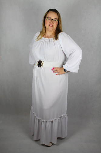 Sukienka hiszpanka, rozmiar od 48 do 52 - biała